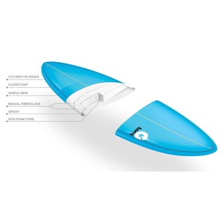 Surfboard TORQ Epoxy TET 6.8 Funboard  Pinlines