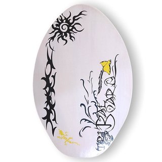 Skimboard BUGZ Wood 76 cm - 30 Inch Tribal White