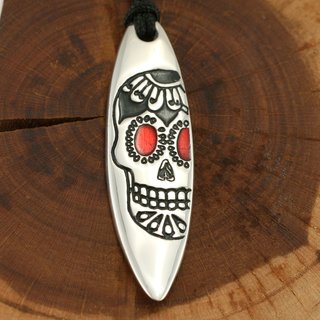 Silver+Surf Silber Schmuck Surfboard Gr XL Skull
