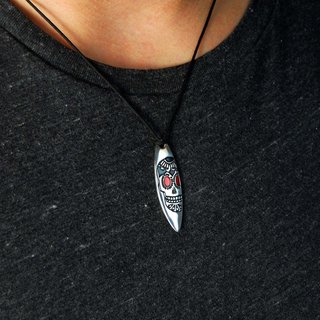 Silver+Surf Silber Schmuck Surfboard Gr XL Skull