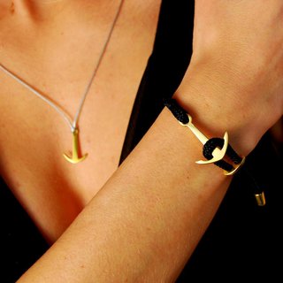 Silver+Surf Silber Schmuck Anker Gr L vergoldet