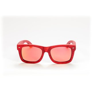 mawaii Sonnenbrille Bambus Puia Ra Rot Rot-Orange