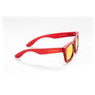 mawaii Sonnenbrille Bambus Puia Ra Rot Rot-Orange