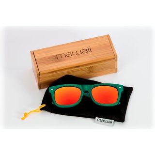 mawaii Sonnenbrille Bambus Kapua Koa Grn Rot-Oran
