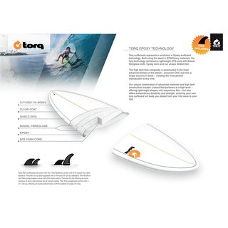 Surfboard TORQ Epoxy TET 6.3 Fish White Seagreen
