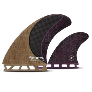 FUTURES Twin Fin Set Rasta Honeycomb Carbon